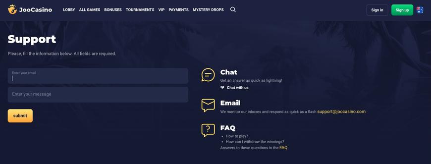 Joo Casino Support