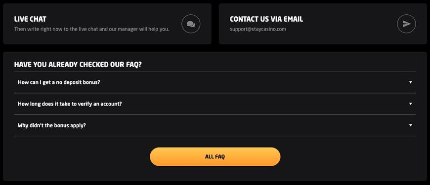 Stay Casino Support