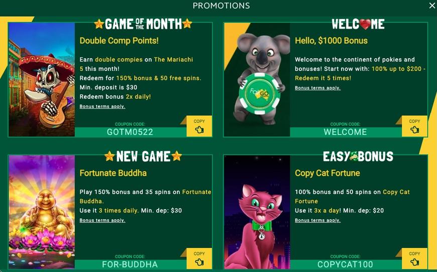 Fair Go Casino welcome Bonus