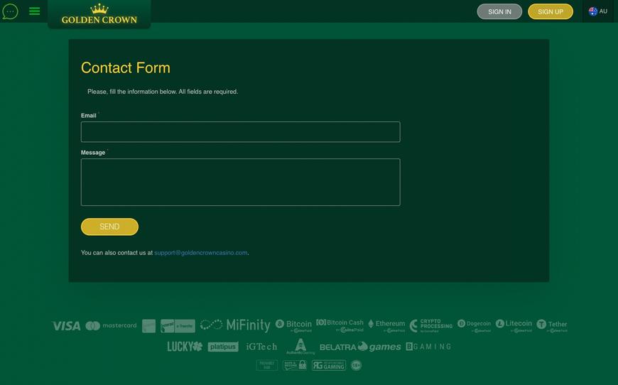 Golden Crown Casino customer support