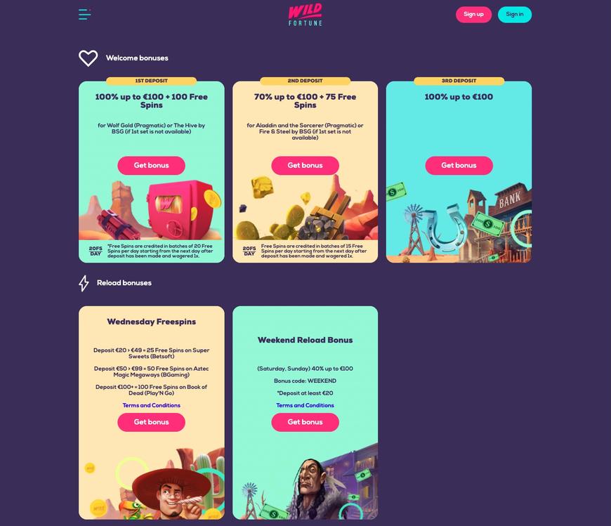 WildFortune Casino Welcome Bonus