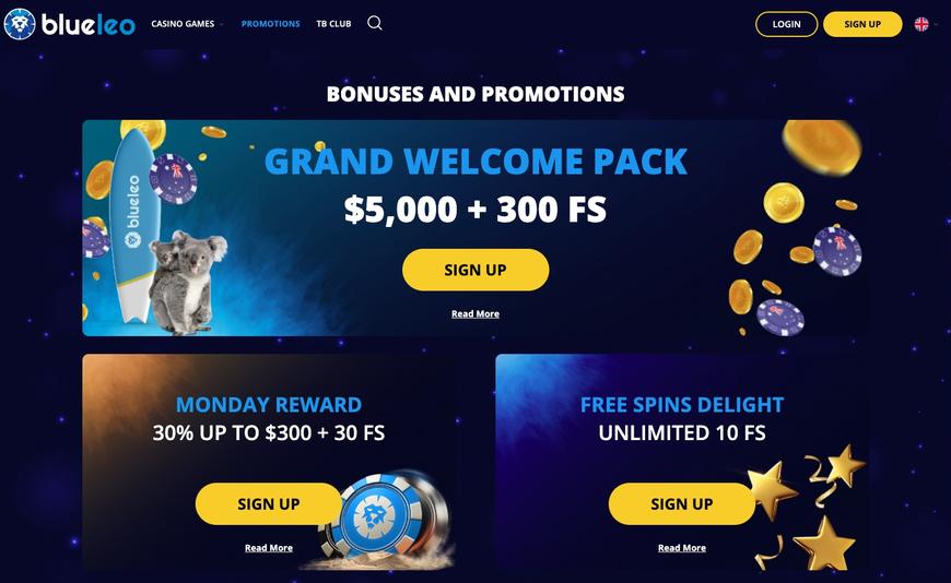 BlueLeo Casino Welcome Bonus