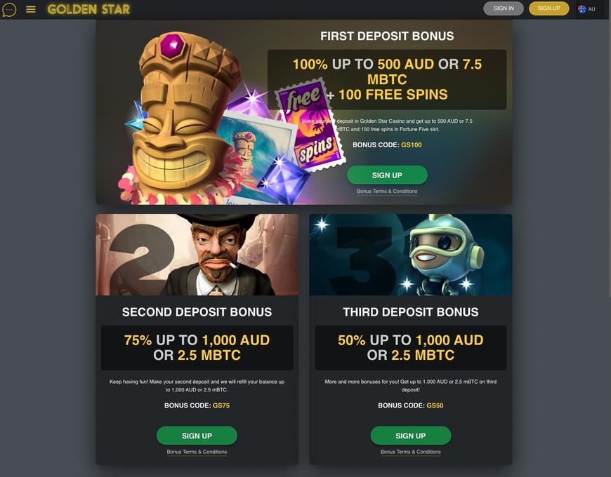 Golden Star Casino Bonus
