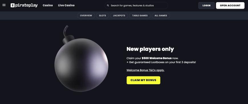 Pirateplay Casino Welcome Bonus
