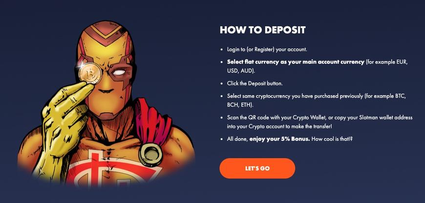 Slotman Casino Payment Options