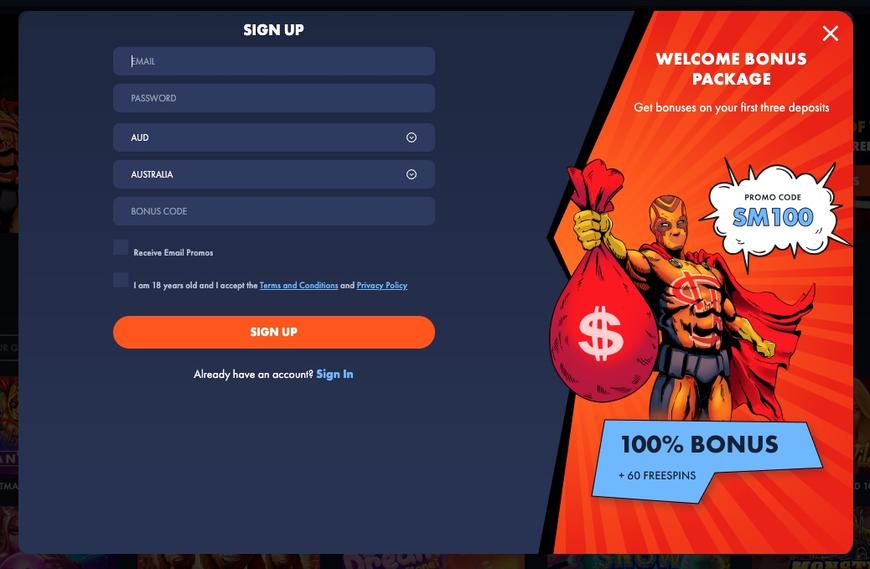 Slotman Casino registration