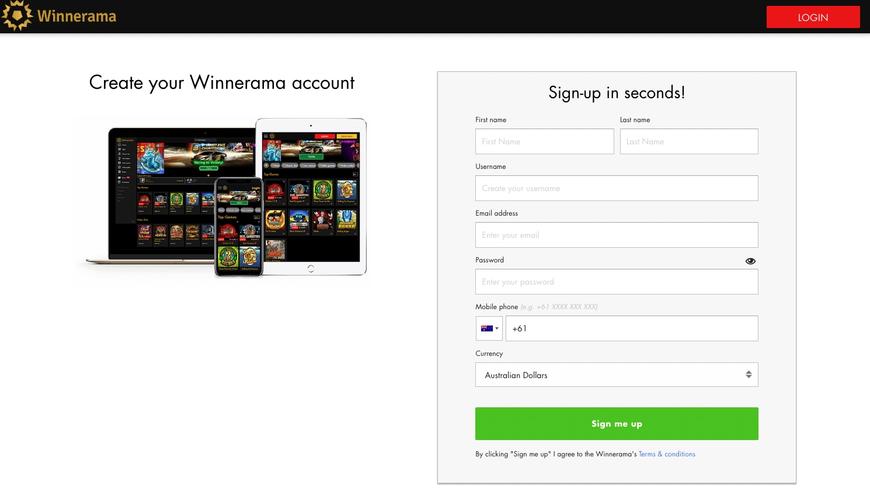 How to Register at Winnerama Casino